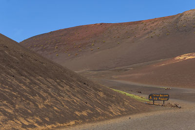 Scenic view of desert against clear sky