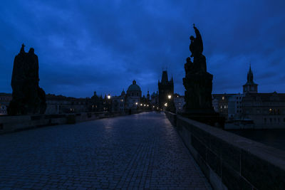 View of city at night