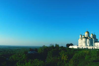 Built structure against clear blue sky