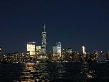 Illuminated city at night