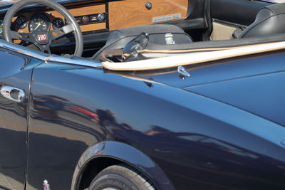 High angle view of convertible on street