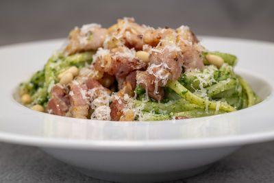 Close-up of food in bowl on table