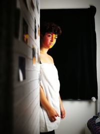 Close-up of girl standing in corridor