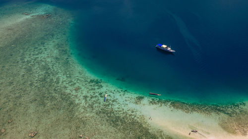 High angle view of beach