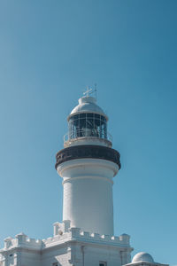 Low angle view of lighthouse against clear sky