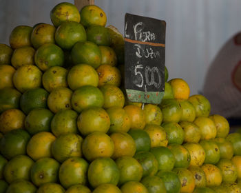 Close-up of fruits for sale at market stall