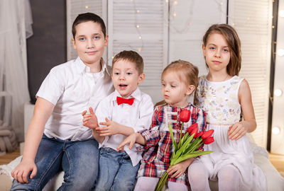 Resting children. funny kids. happy childhood. group children.