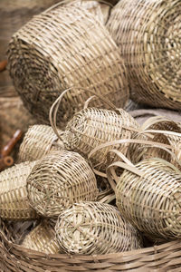 Full frame shot of wicker basket