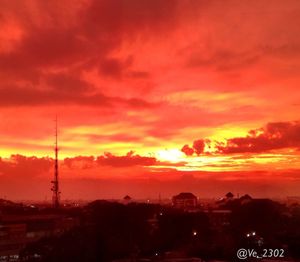 Scenic view of cloudy sky at sunset