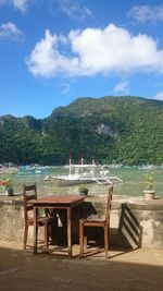 Scenic view of beach against sky