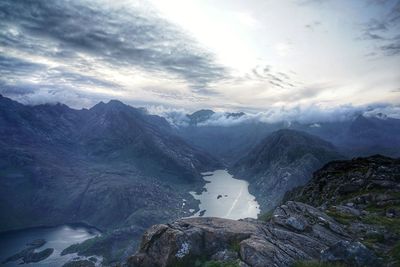 Scenic view of mountains against sky