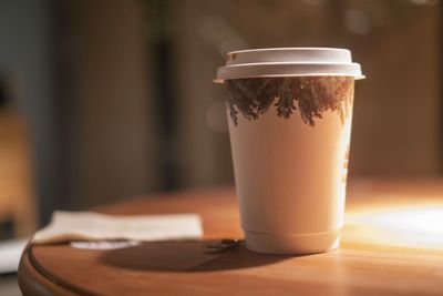 Close-up of coffee on table