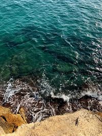 High angle view of sea shore