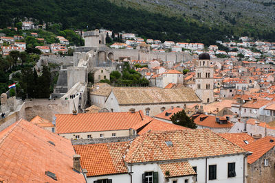 High angle shot of townscape