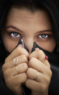 Close-up portrait of young woman