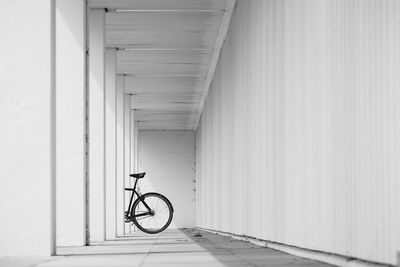 Cropped image of bicycle on corridor