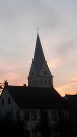 View of church at sunset