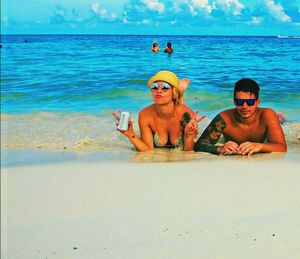 People sitting on beach