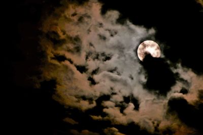 Low angle view of moon in sky