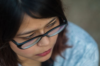 Close-up portrait of young woman