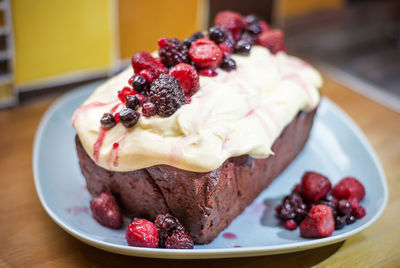 Close-up of ice cream in plate