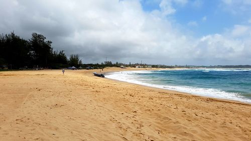 Scenic view of beach against sky