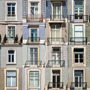 Full frame shot of buildings collage 