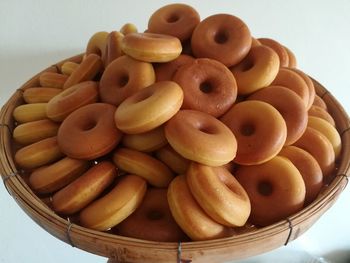 High angle view of fruits in container