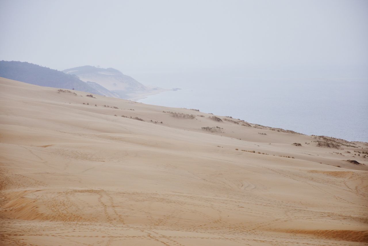 sand, desert, tranquil scene, tranquility, arid climate, landscape, sand dune, clear sky, scenics, barren, nature, beauty in nature, remote, copy space, non-urban scene, extreme terrain, arid landscape, sky, mountain, horizon over land