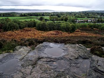 Scenic view of land against sky