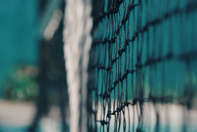 Close-up of tennis net