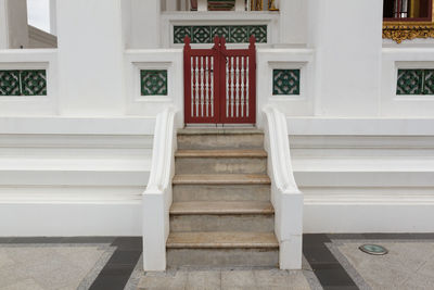 Closed door of building