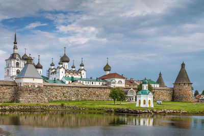 Solovetsky monastery  on the solovetsky islands in the white sea, russia. view from white sea