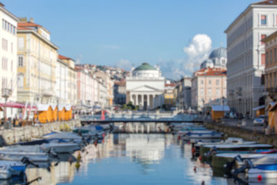 Canal passing through city buildings