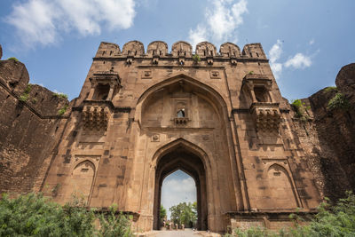 Low angle view of historical rohtas fort jhelum against sky.