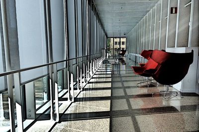 Empty corridor along walls