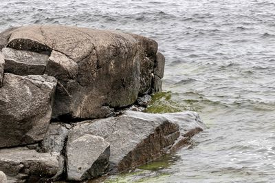 Rock formation in sea