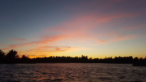 Scenic view of sea at sunset