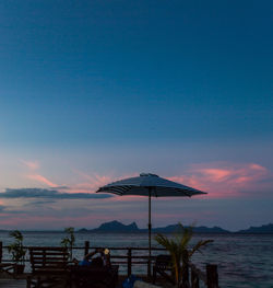 Scenic view of sea against sky at sunset