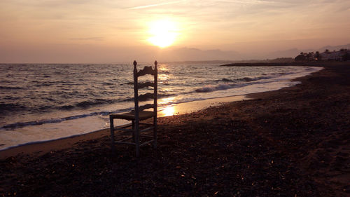 Scenic view of sea at sunset