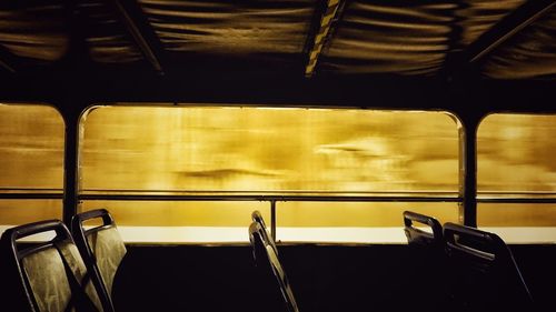 Close-up of train window