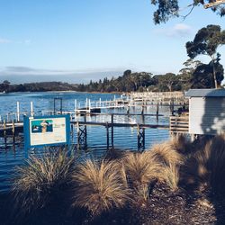 Pier on calm lake