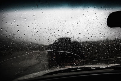 Raindrops on car window