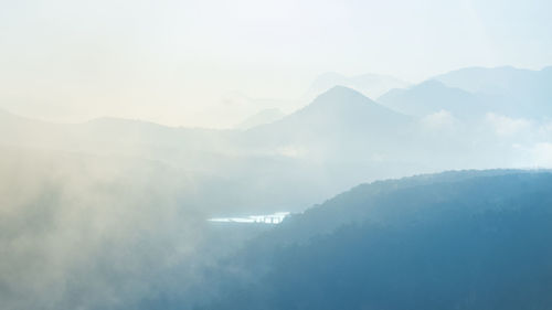 Scenic view of mountains against sky