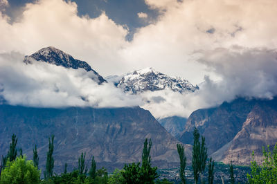 Scenic view of mountains against sky