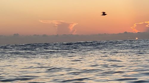 View of sea against sky during sunset