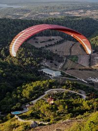 High angle view of bridge