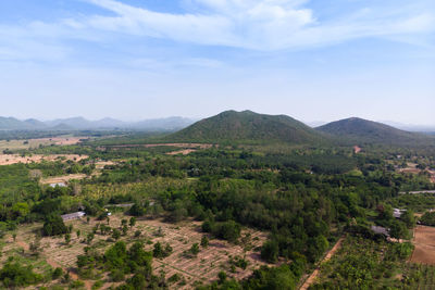 High angle view of landscape against sky