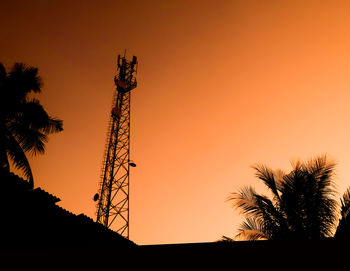 Low angle view of silhouette plants against sky during sunset