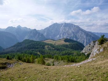 Scenic view of mountains against sky